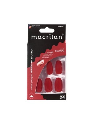 UNHA MACRILAN UP401 BAILARINA VERMELHO ESC (EMB C/24)