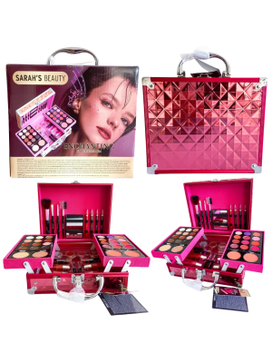 MALETA PINK COM MAQUIAGEM SARAH'S BEAUTY S6381 COR B