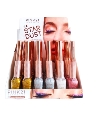 24 UNIDADES DELINEADOR PINK 21 CS3951 LIQ COM GLITTER BOX