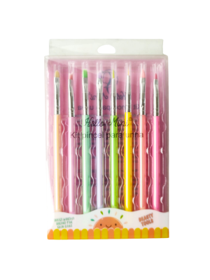 KIT PINCEL P/ UNHA ARTISTICA E GEL HELLO MINI KIT1521 (C/8)