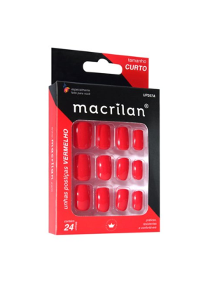 UNHA MACRILAN UP207A CURTA VERMELHO (EMB C/24)