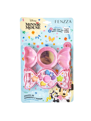 PALETA FENZZA DIS052 SOMBRAS E BATOM MINNIE BALA KIT INFANTIL