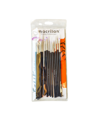 KIT PINCEL P/ UNHA ARTISTICA MACRILAN B707 (C/15)