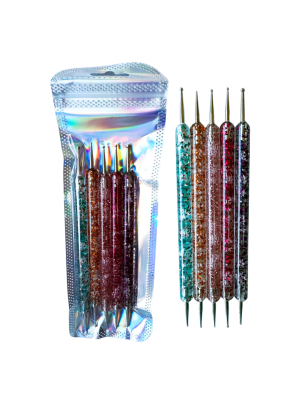 KIT PINCEL P/ UNHA ARTISTICA MM5525 BOLEADOR COLORS (C/5)