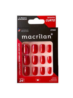 UNHA MACRILAN UP208A CT VERMELHO ESCURO (EMB C/24)