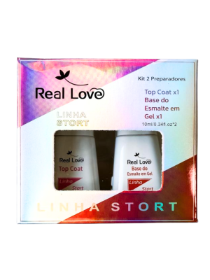 KIT PREPARADORES REAL LOVE TOP COAT+BASE DO ESMALTE GEL LINHA START SKIT-02