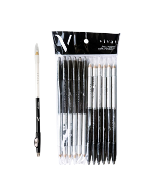 12 LAPIS DUO VIVAI 2010.1.2 OLHO BRANCO+PRETO C/ APONT KIT