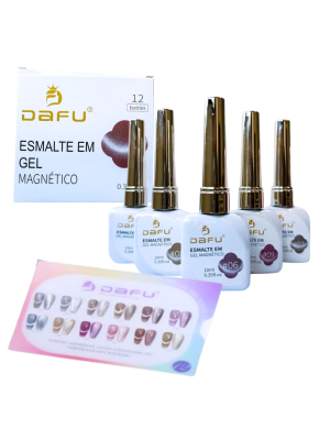 12 ESMALTE GEL DAFU DF-01ESMG-2 UV&LED MAGNETICO 10ML BOX 
