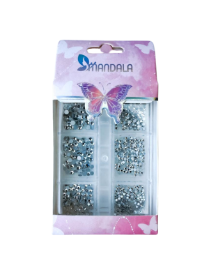 ACESSORIOS P/ UNHA MANDALA MM5010 STRASS PRATA (EMB C/6)