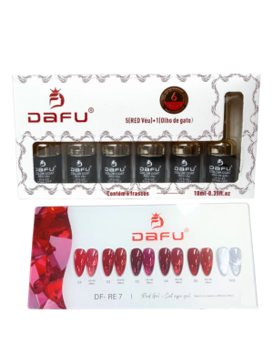 6 ESMALTE GEL DAFU DF-RE7 UV&LED REDVEU+OLHOGATO 10ML BOX 