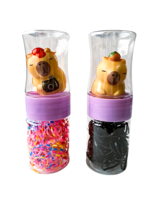 KIT ELASTICO DE CABELO DR-2487 SILICONE POTE CAPIVARA