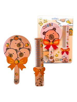 KIT ESPELHO DE MAO+PENTE CAPIVARA 6-3-TS